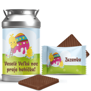 #712 Veľkonočné mini čokoládky v dózičke s vlastným textom