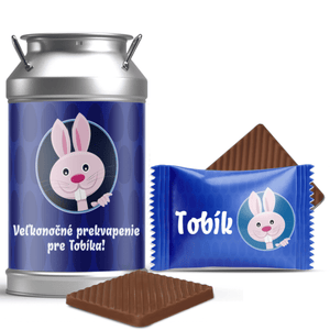 #703 Veľkonočné mini čokoládky v dózičke s vlastným textom