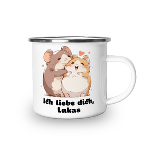 #1059 Emaille Becher mit Text