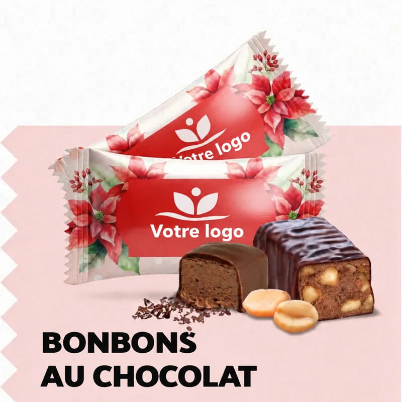 Bonbons au chocolat de Noël avec logo