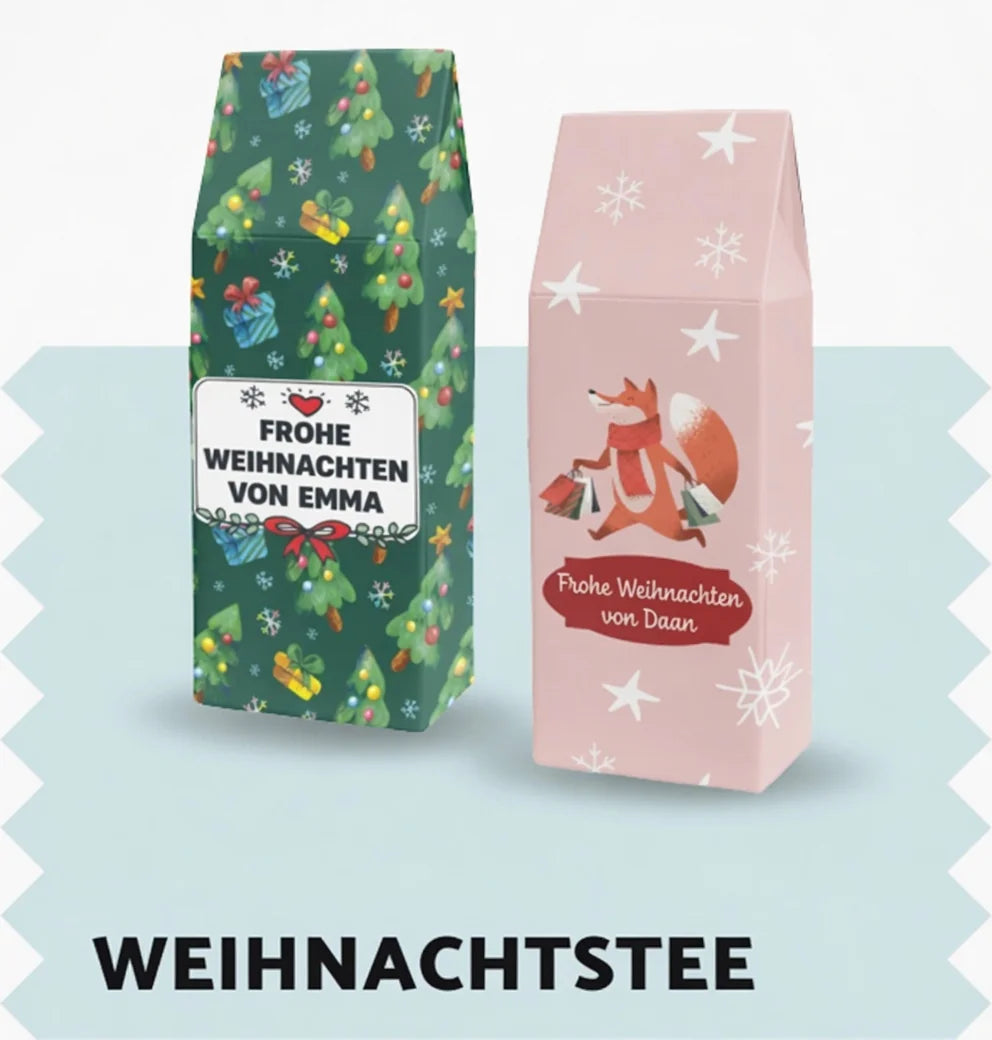 Weihnachtstee mit eigenem Logo