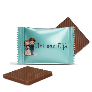 #B21E Mini chocolaatjes met eigen tekst voor bruiloften