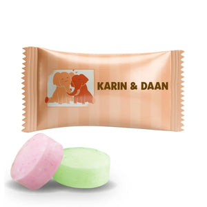 #B250E Fruitbonbons met eigen tekst
