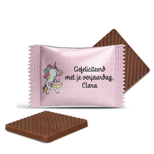 #B5037E Mini chocolaatjes met eigen tekst