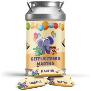 #B84E Karamelbonbons in blik met eigen tekst