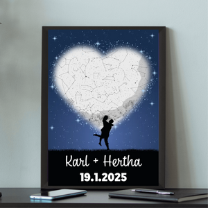#1031 Bild mit Ihre Sternkarte und Text 30x40 cm
